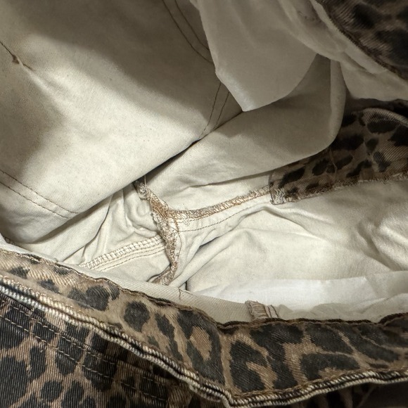 Disclosure Leopard Print Cargo Pants Wide Leg baggy y2k Women's Size 7/28 grunge - Picture 7 of 11